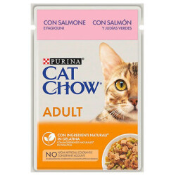 Cat Chow Pouch Somon ve Yeşil Fasülyeli Kedi Yaş Maması 85 Gr - CAT CHOW