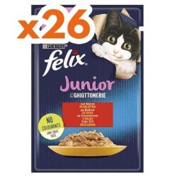 Felix Pouch Junior Sığır Etli Yavru Yaş Kedi Maması 85 Gr - BOX - 26 Adet - FELIX