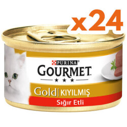 Gourmet Gold Kıyılmış Sığır Etli Kedi Maması 85 Gr - (24 Adet) - GOURMET GOLD