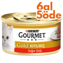 Gourmet Gold Kıyılmış Sığır Etli Kedi Maması 85 Gr - 6 Al 5 Öde - GOURMET GOLD