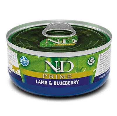 ND 2062 Prime Kuzu Etli ve Yaban Mersinli Kedi Konservesi 70 Gr - 1