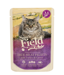 SF cat pouch with Turkey filets / carrot 85 g - SAMS FIELD