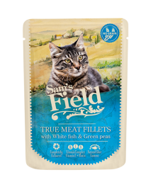 SF cat pouch with White fish filets / peas 85 g - SAMS FIELD