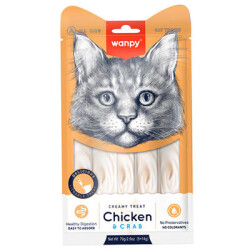 Wanpy Tavuk Etli ve Yengeçli Likit Creamy Kedi Ödülü 5 x 14 Gr - WANPY